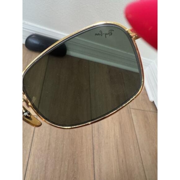 Vintage B&L Ray Ban Signet Rect. Sunglasses USA 80’s Gold Tortoise Green Glass - Picture 14 of 16